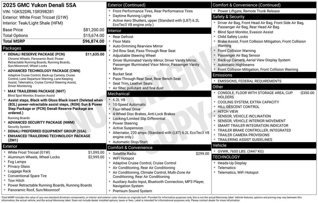 New 2025 GMC Yukon Denali w/ Denali Reserve Package image 6