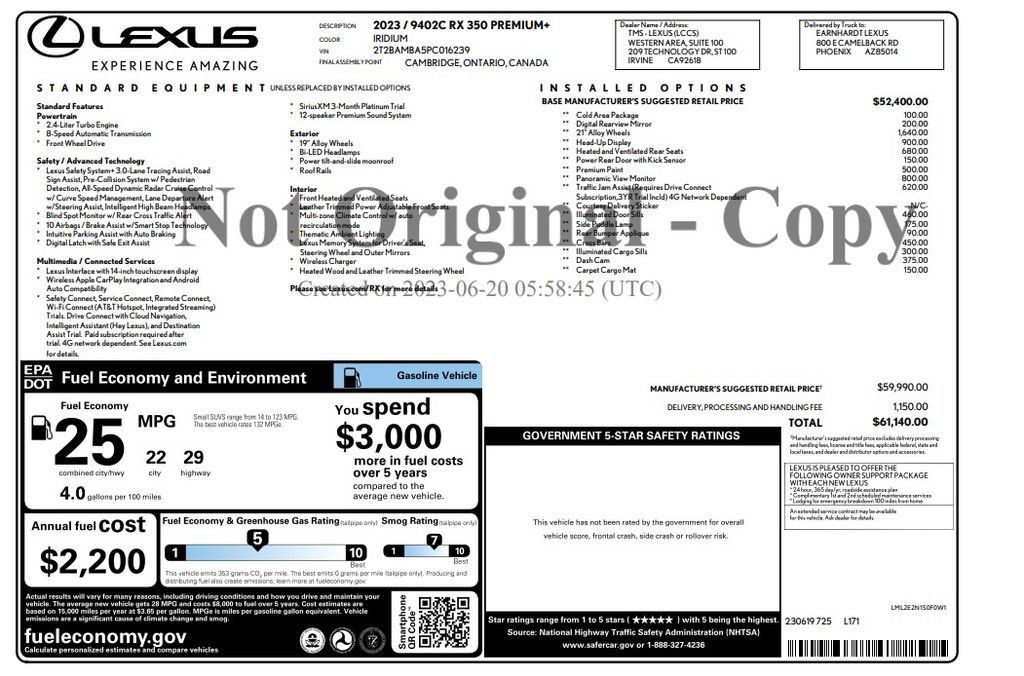 Used 2023 Lexus RX 350 Premium Plus w/ Cold Area Package FWD image 3