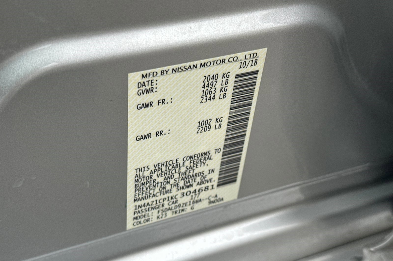 Used 2019 Nissan Leaf SV w/ SV All Weather Package image 39