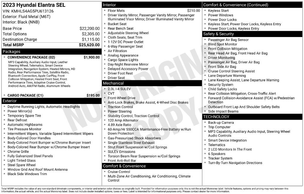 Used 2023 Hyundai Elantra SEL w/ Convenience Package FWD image 34