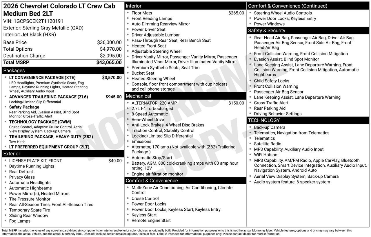 Used 2026 Chevrolet Colorado LT w/ LT Convenience Package RWD image 28
