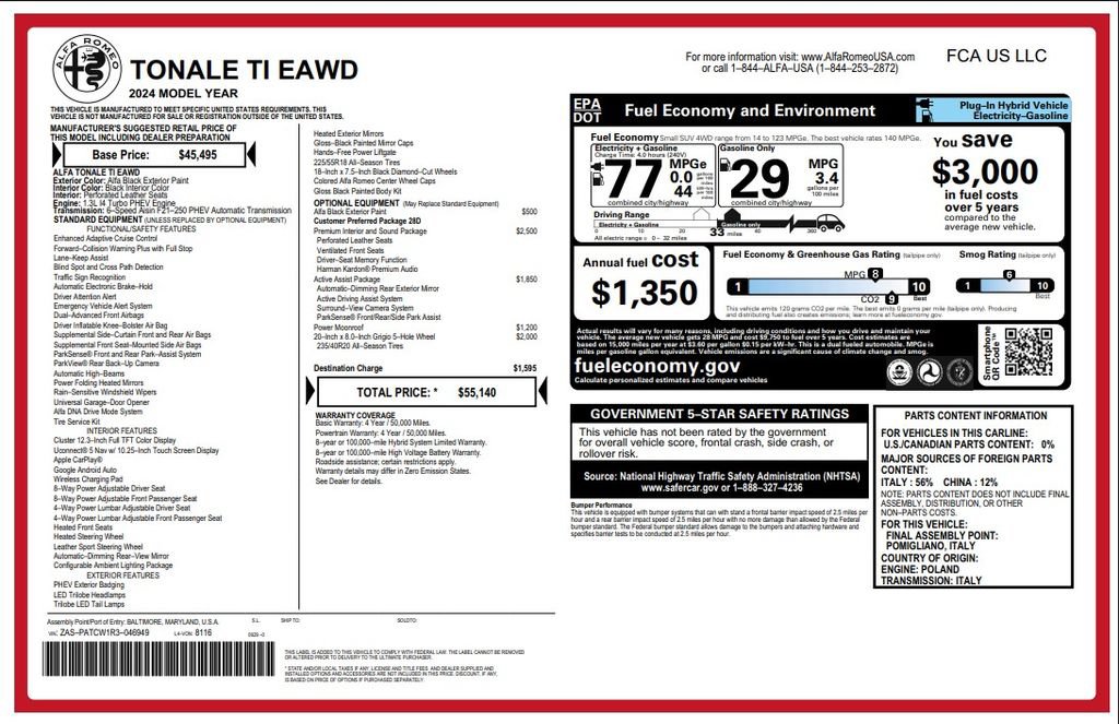 Used 2024 Alfa Romeo Tonale Ti AWD/4WD image 2