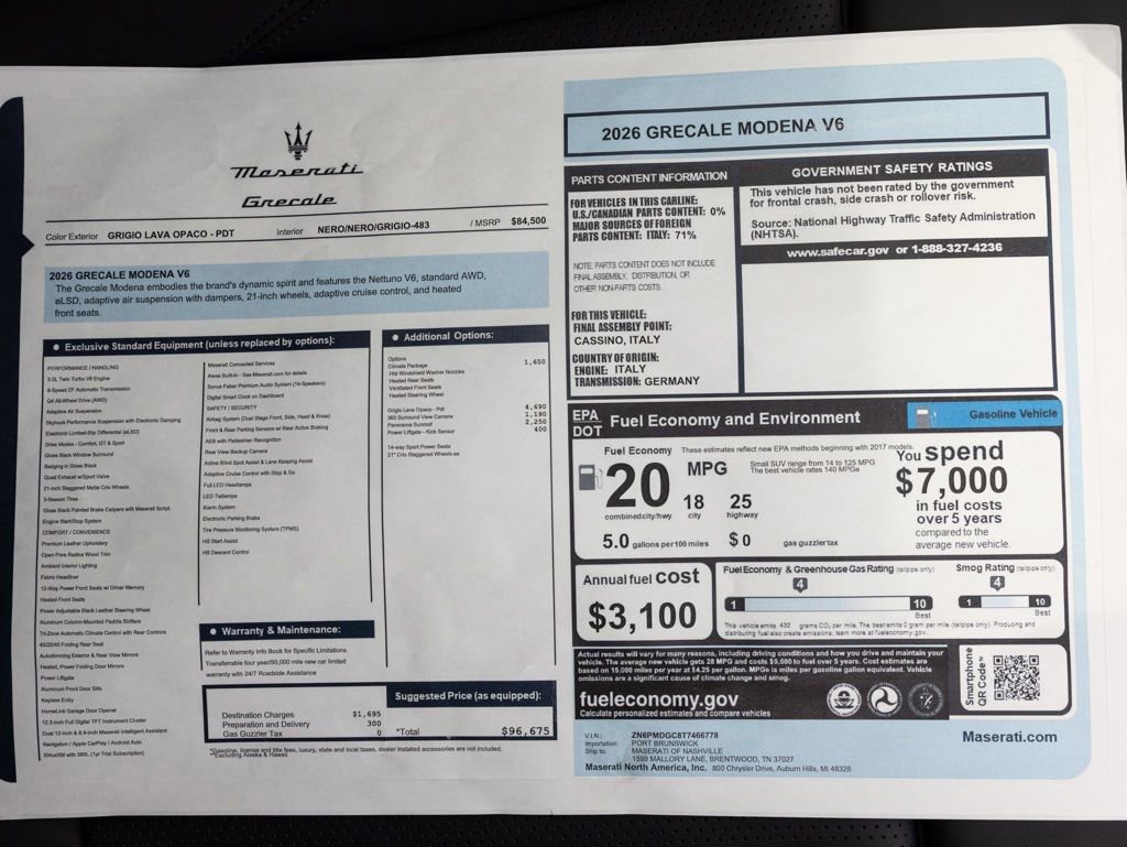 New 2026 Maserati Grecale Modena AWD/4WD image 66