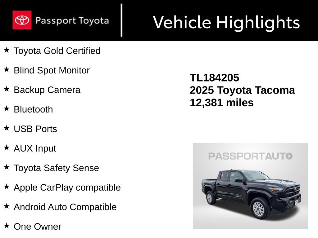 Certified 2025 Toyota Tacoma SR5 AWD/4WD image 13
