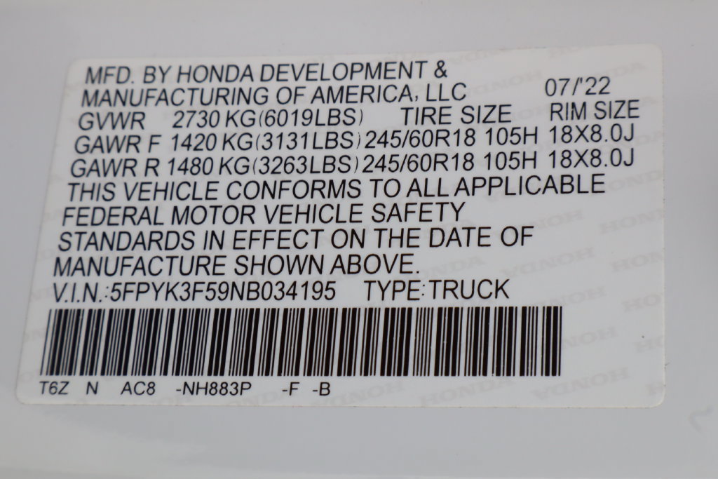 Used 2022 Honda Ridgeline RTL image 33
