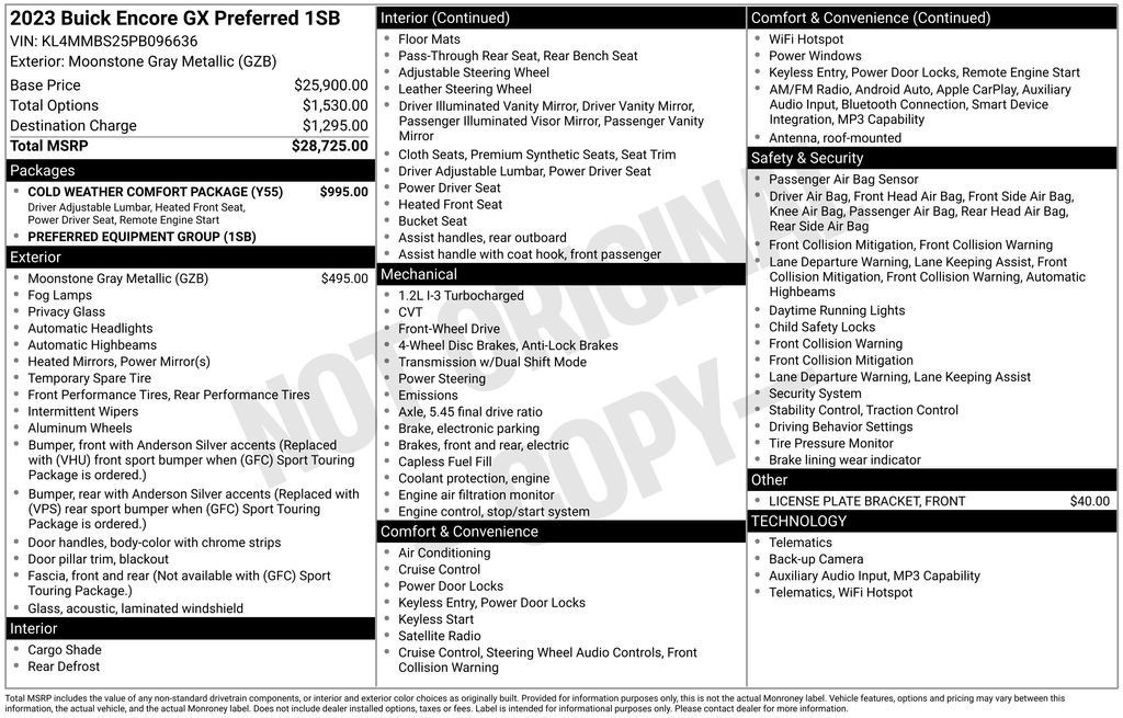 Certified 2023 Buick Encore GX Preferred w/ Cold Weather Comfort Package FWD image 40