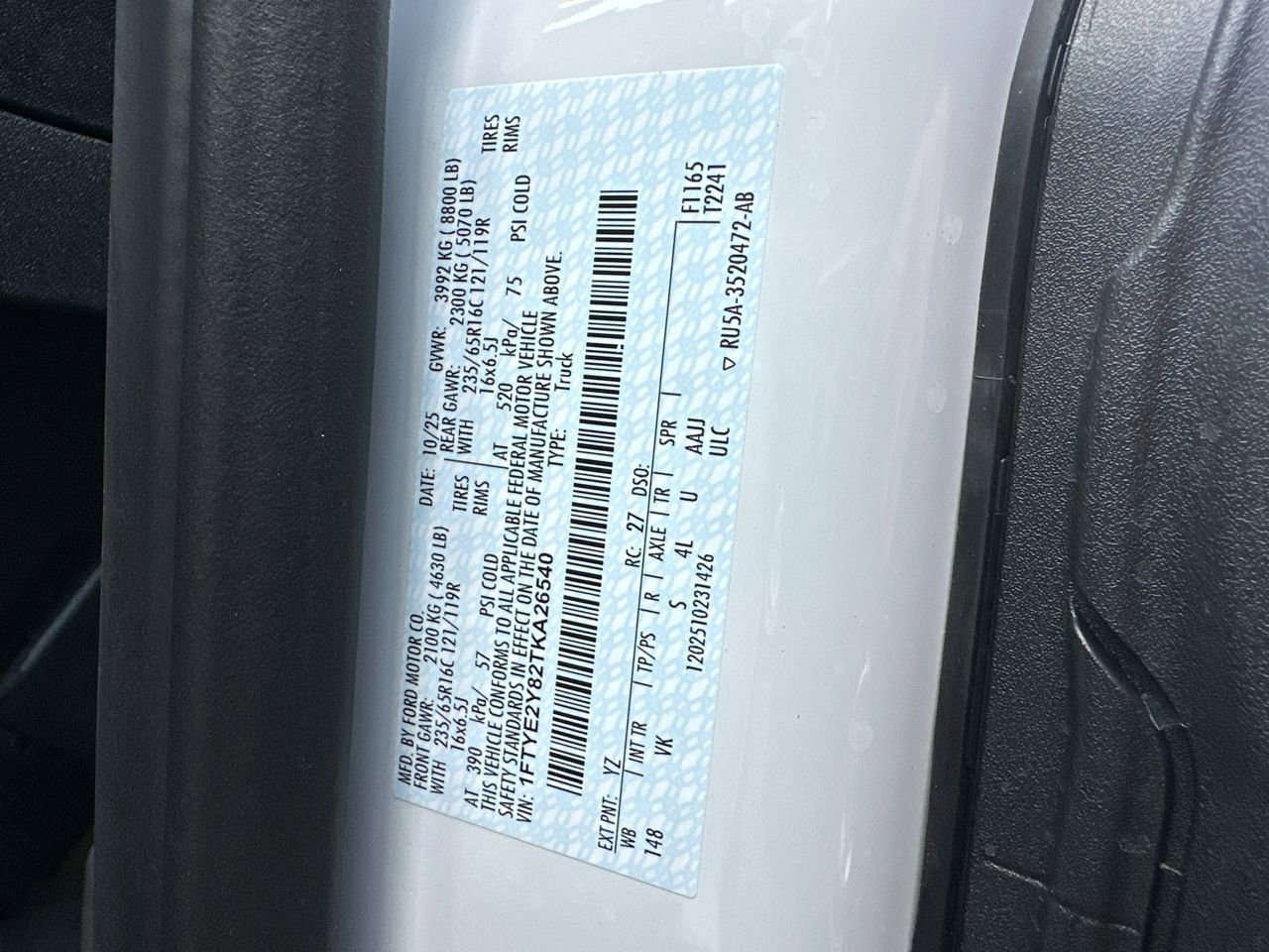 New 2026 Ford Transit 150 Low Roof AWD w/ Load Area Protection Package image 36