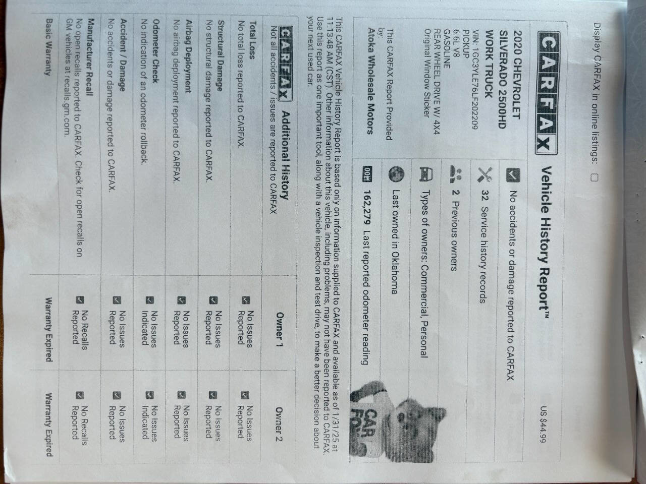 Used 2020 Chevrolet Silverado 2500 W/T w/ WT Fleet Convenience Package image 28