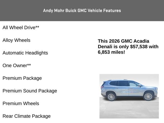 Used 2026 GMC Acadia Denali w/ Super Cruise Package AWD/4WD image 8