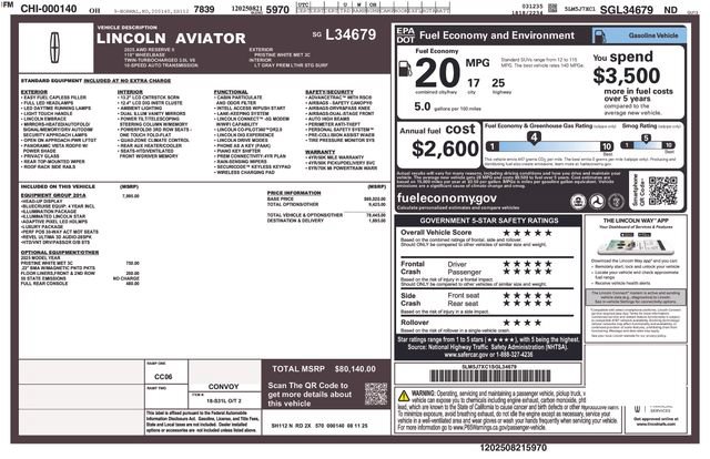 Used 2025 Lincoln Aviator Reserve w/ Equipment Group 201A AWD/4WD image 42