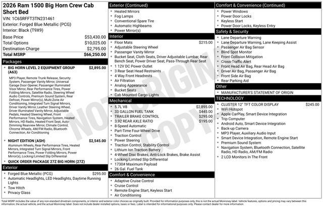 Used 2026 RAM 1500 Big Horn AWD/4WD image 27