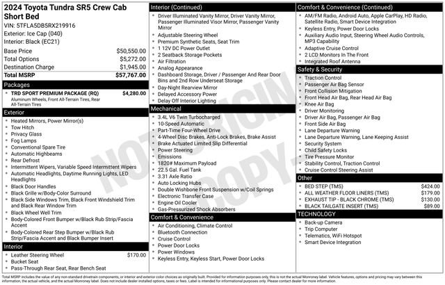 Used 2024 Toyota Tundra SR5 w/ TRD Sport Premium Package image 10