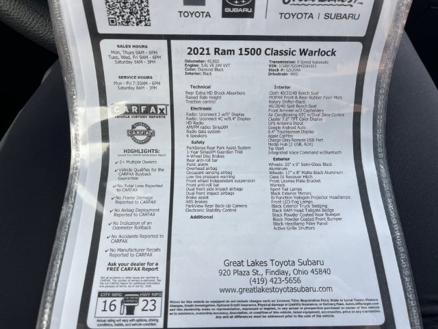 Used 2021 RAM 1500 Warlock w/ Electronics Group AWD/4WD image 27