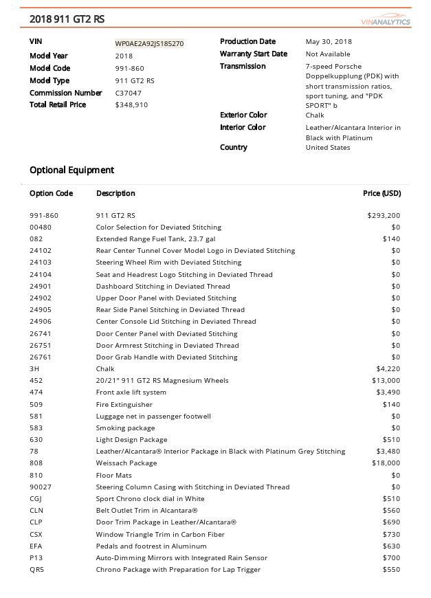 Used 2018 Porsche 911 GT2 RS image 2