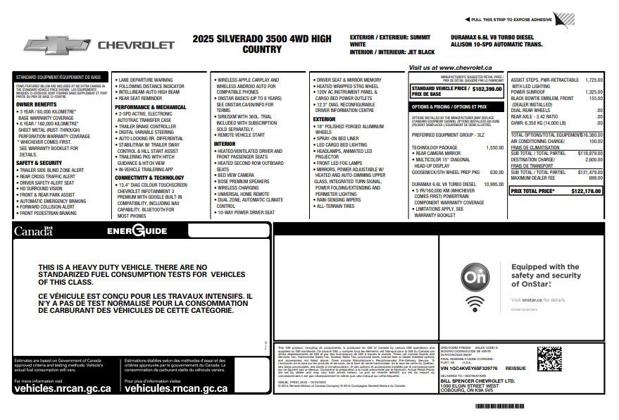 Certified 2025 Chevrolet Silverado 3500 High Country w/ Technology Package AWD/4WD image 37