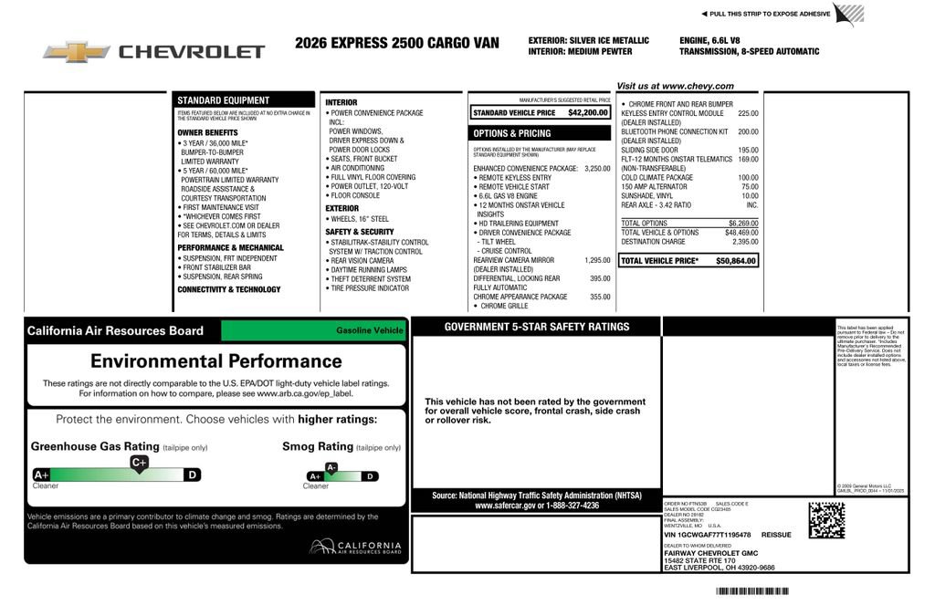 New 2026 Chevrolet Express 2500 w/ Enhanced Convenience Package RWD image 4
