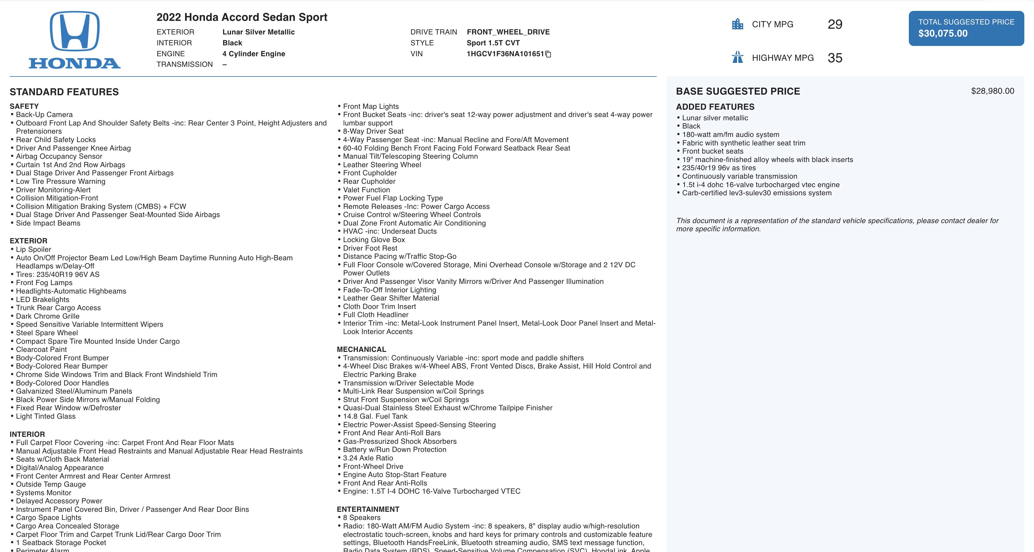 Used 2022 Honda Accord Sport image 3