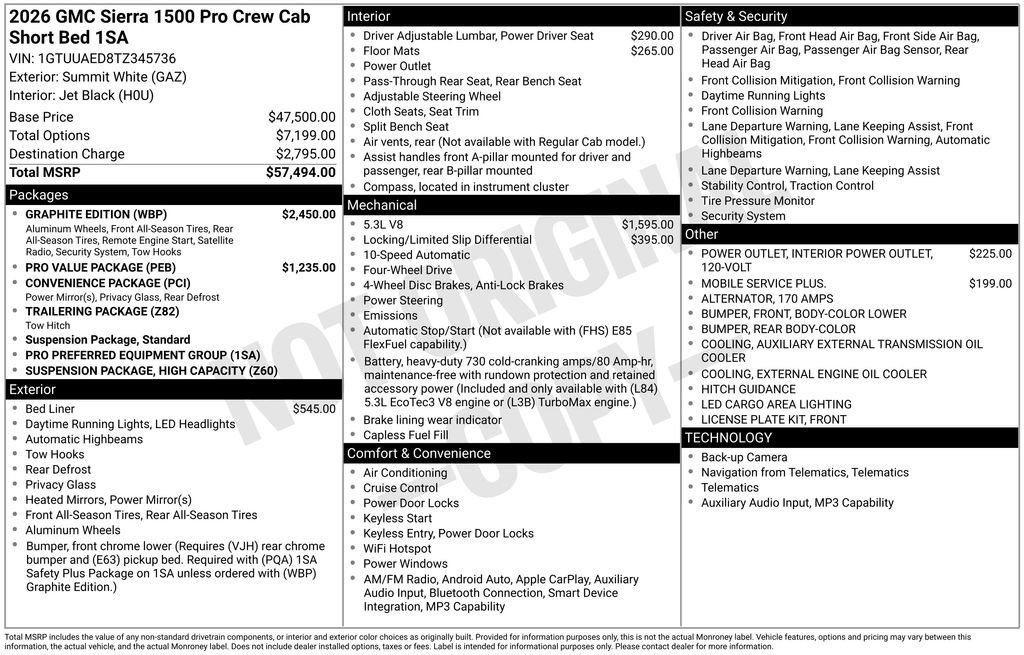 New 2026 GMC Sierra 1500 Pro w/ Graphite Edition AWD/4WD image 19