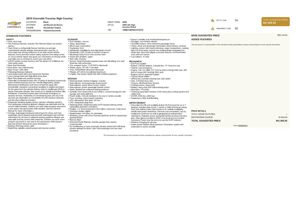 Used 2019 Chevrolet Traverse High Country image 9