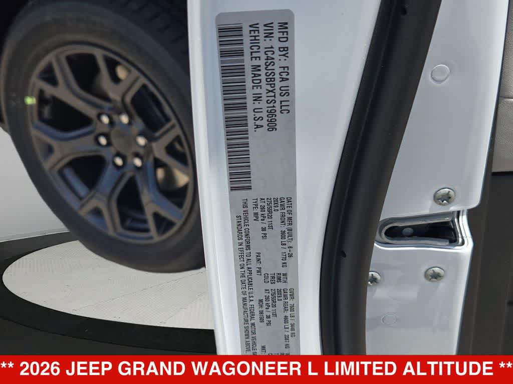 New 2026 Jeep Grand Wagoneer L Limited w/ Rear Seat Video Group I AWD/4WD image 35