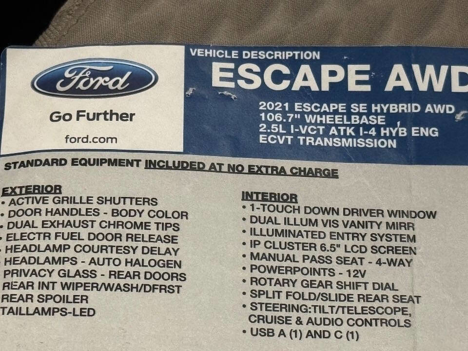 Used 2021 Ford Escape SE AWD/4WD image 41