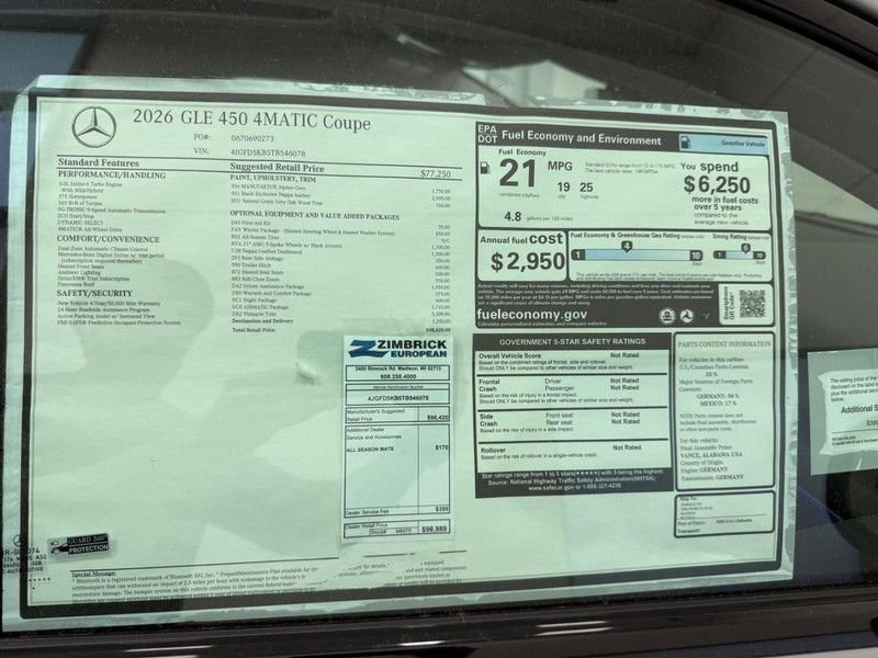New 2026 Mercedes-Benz GLE 450 4MATIC Coupe image 4