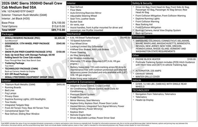 New 2026 GMC Sierra 3500 Denali w/ Denali Reserve Package image 9