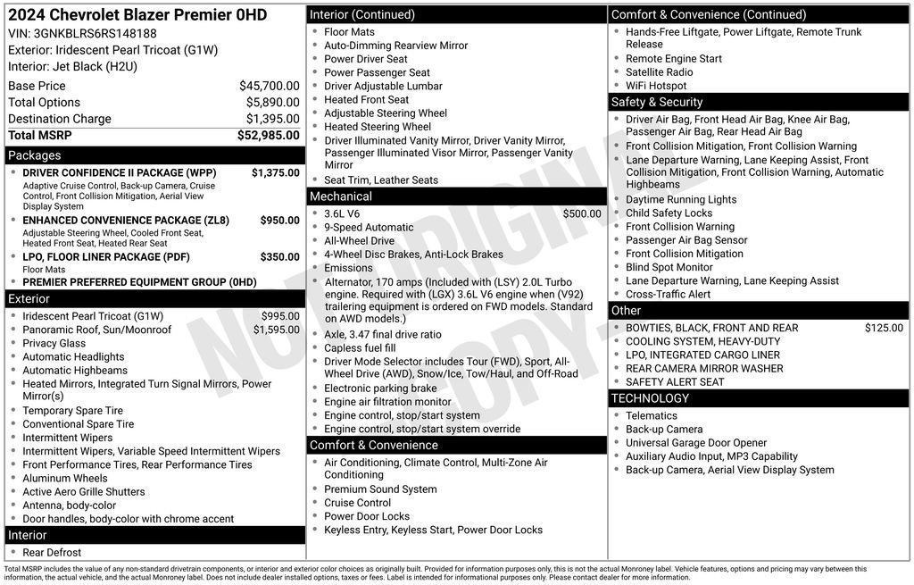 Used 2024 Chevrolet Blazer Premier w/ Driver Confidence II Package image 5