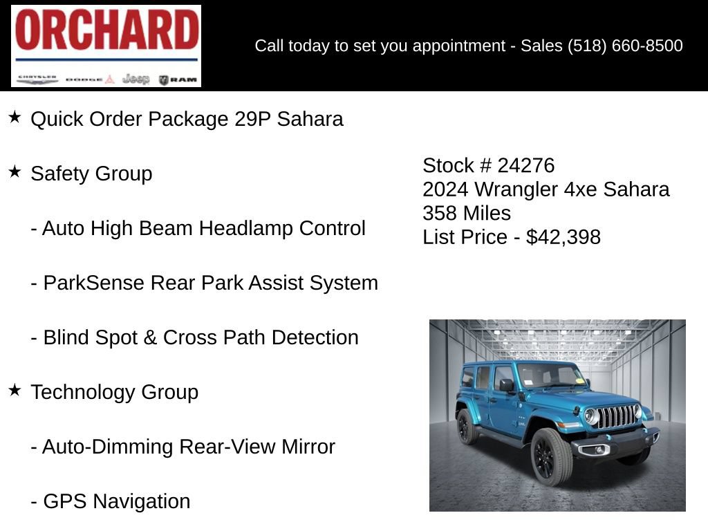 New 2024 Jeep Wrangler Unlimited Sahara w/ Technology Group AWD/4WD image 5