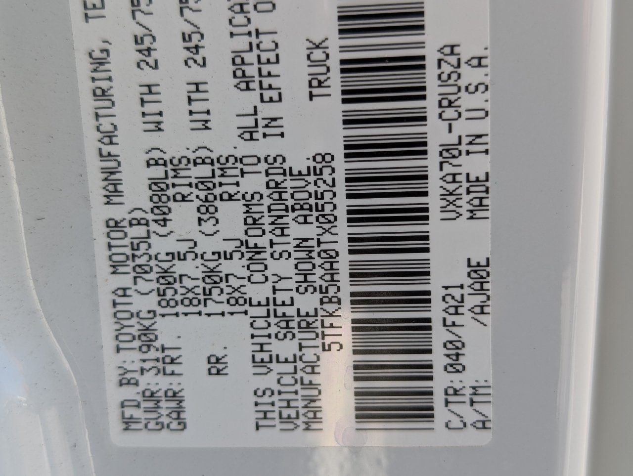 Used 2026 Toyota Tundra SR RWD image 22