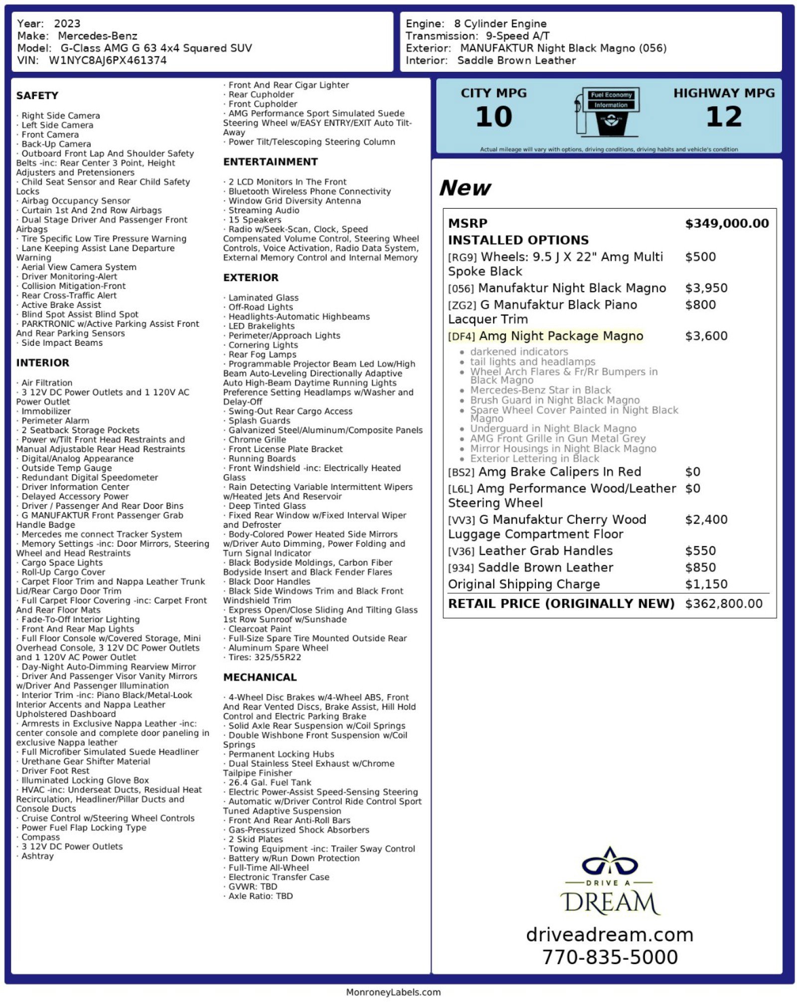 Used 2023 Mercedes-Benz G 63 AMG Squared w/ AMG Night Package Magno image 85