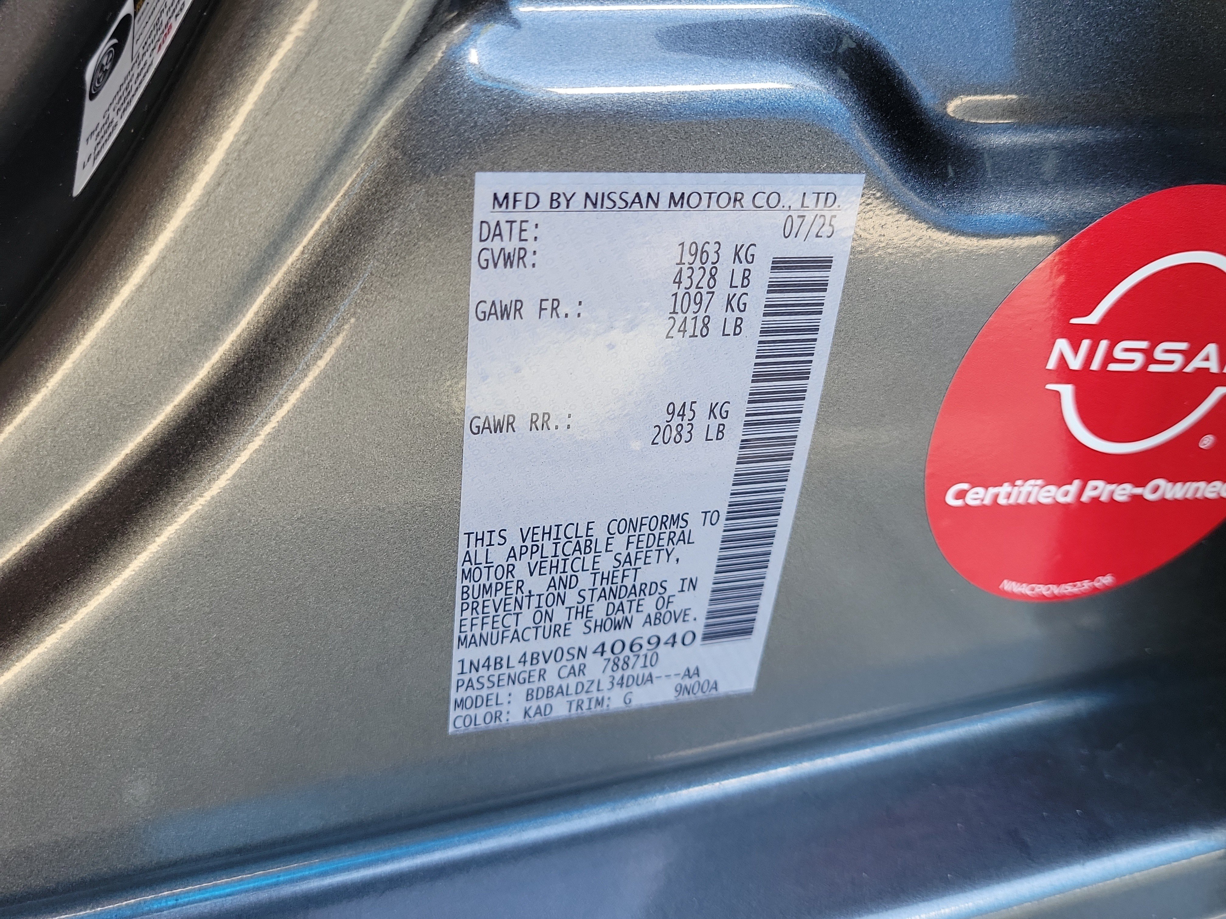 Certified 2025 Nissan Altima 2.5 S FWD image 30