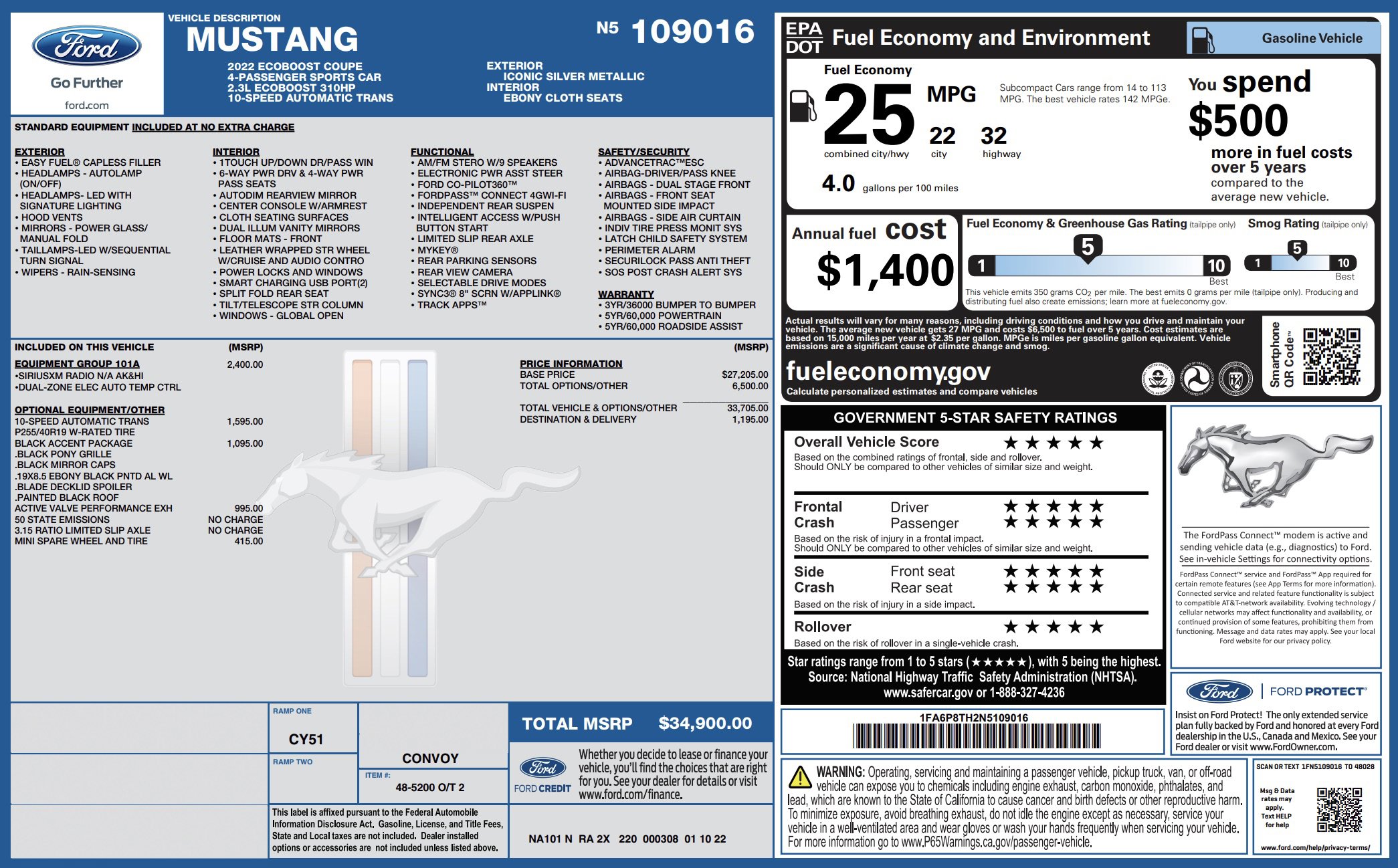 Used 2022 Ford Mustang EcoBoost w/ Equipment Group 101A image 4