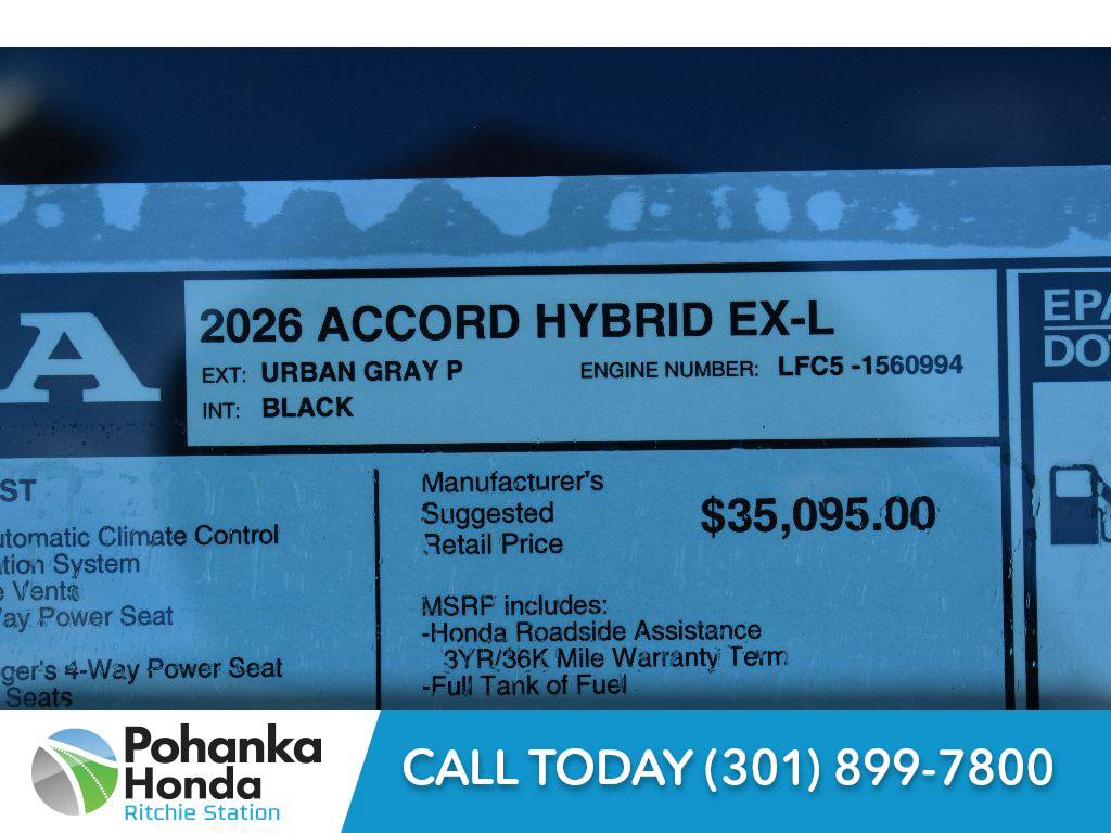 New 2026 Honda Accord Hybrid EX-L image 38