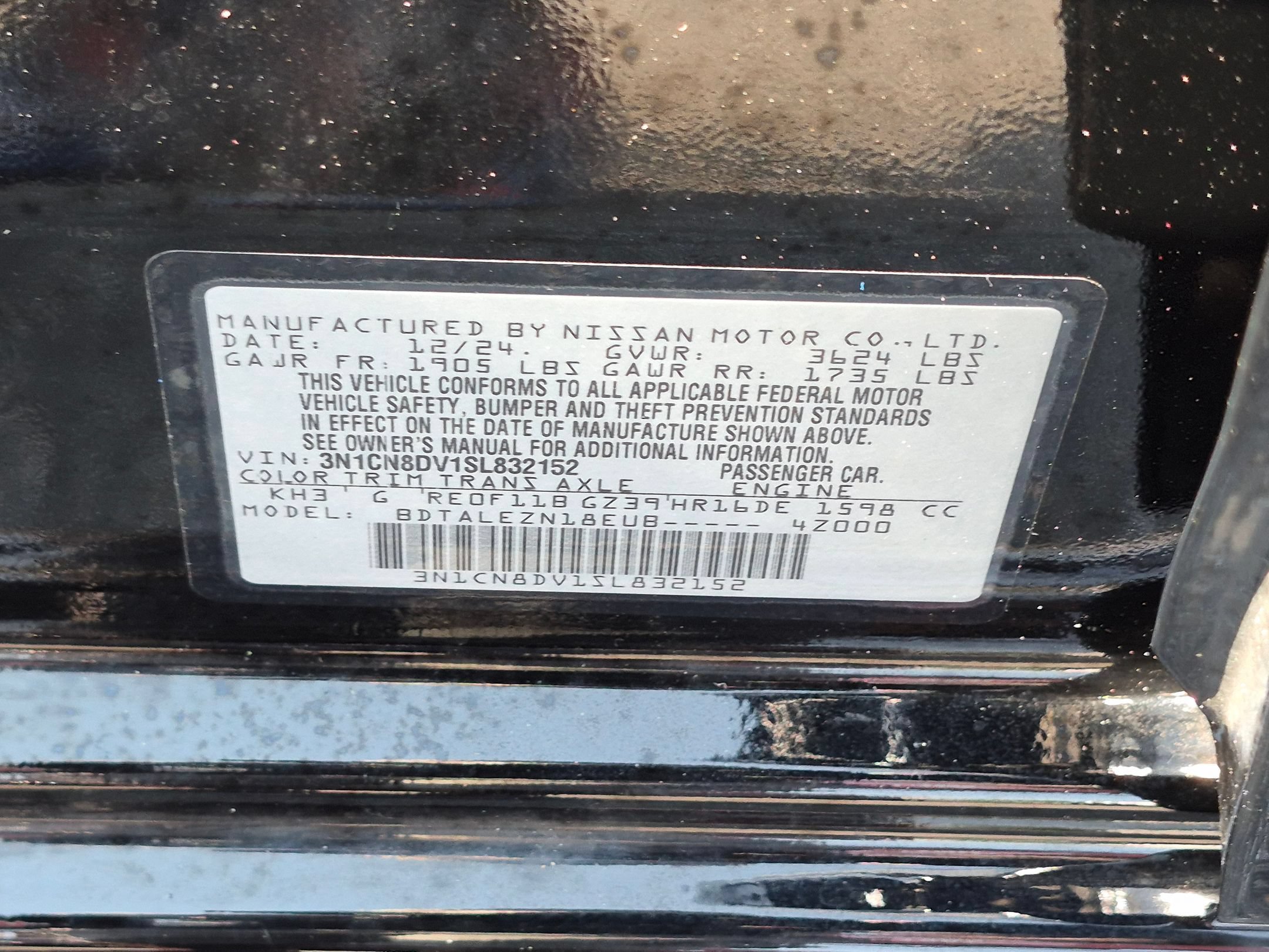 Used 2025 Nissan Versa S w/ Trunk Package FWD image 38