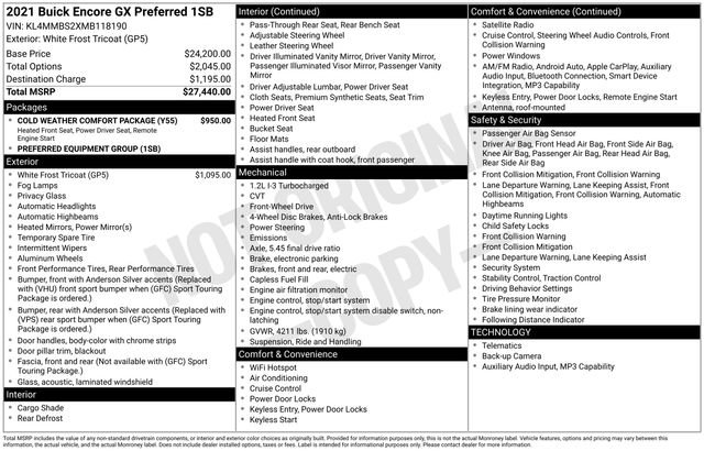 Used 2021 Buick Encore GX Preferred w/ Cold Weather Comfort Package FWD image 17
