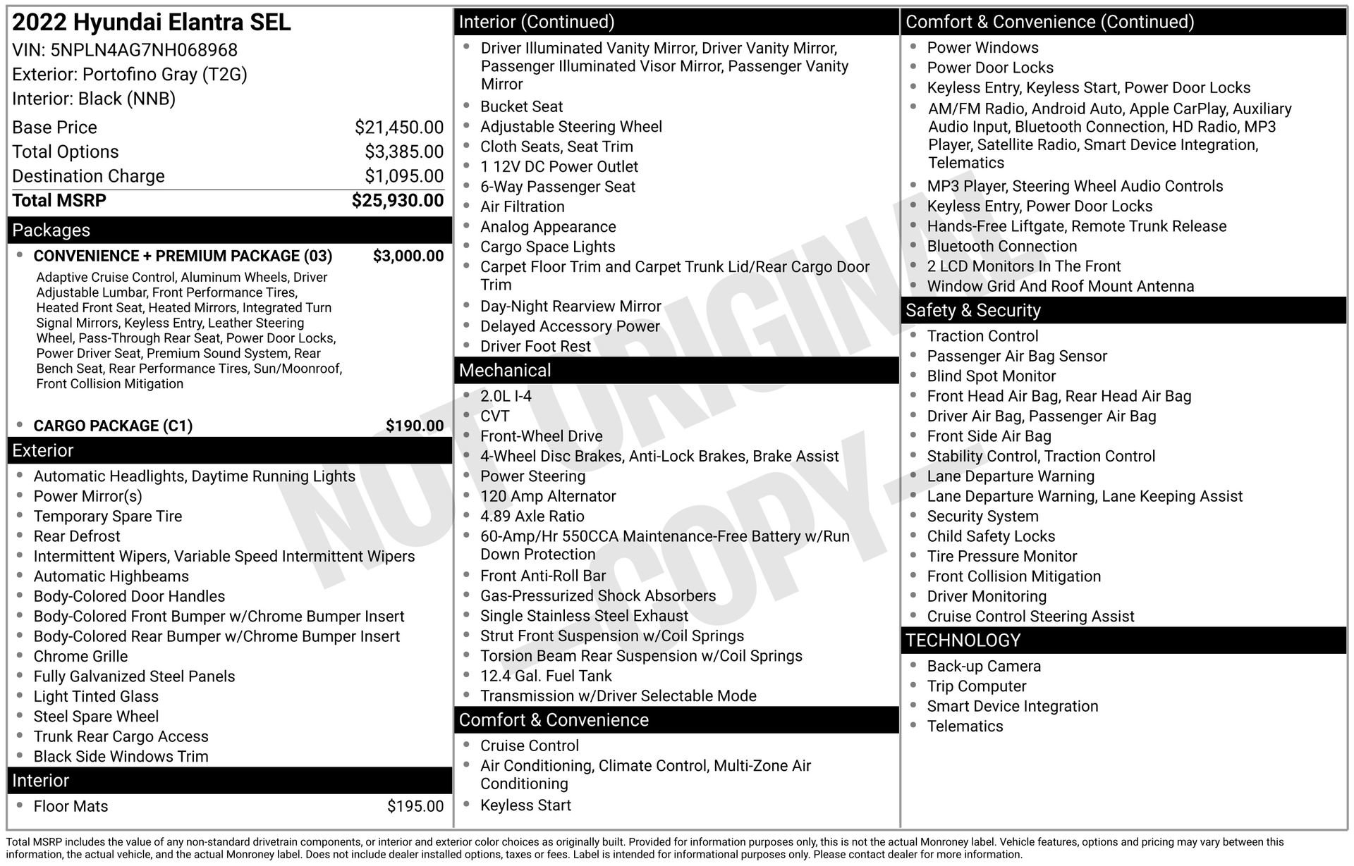 Used 2022 Hyundai Elantra SEL w/ Convenience + Premium Package FWD image 3