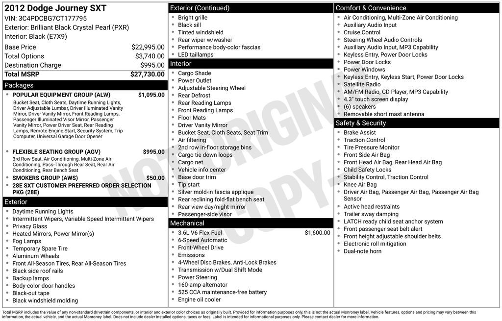 Used 2012 Dodge Journey SXT w/ Popular Equipment Group image 6