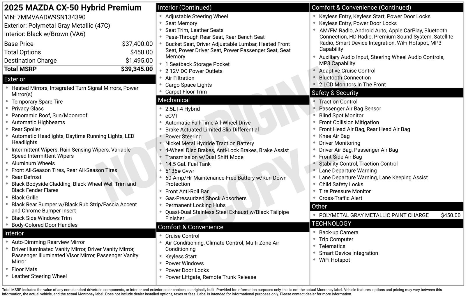 Certified 2025 MAZDA CX-50 AWD 2.5 Hybrid w/ Premium Pkg image 27