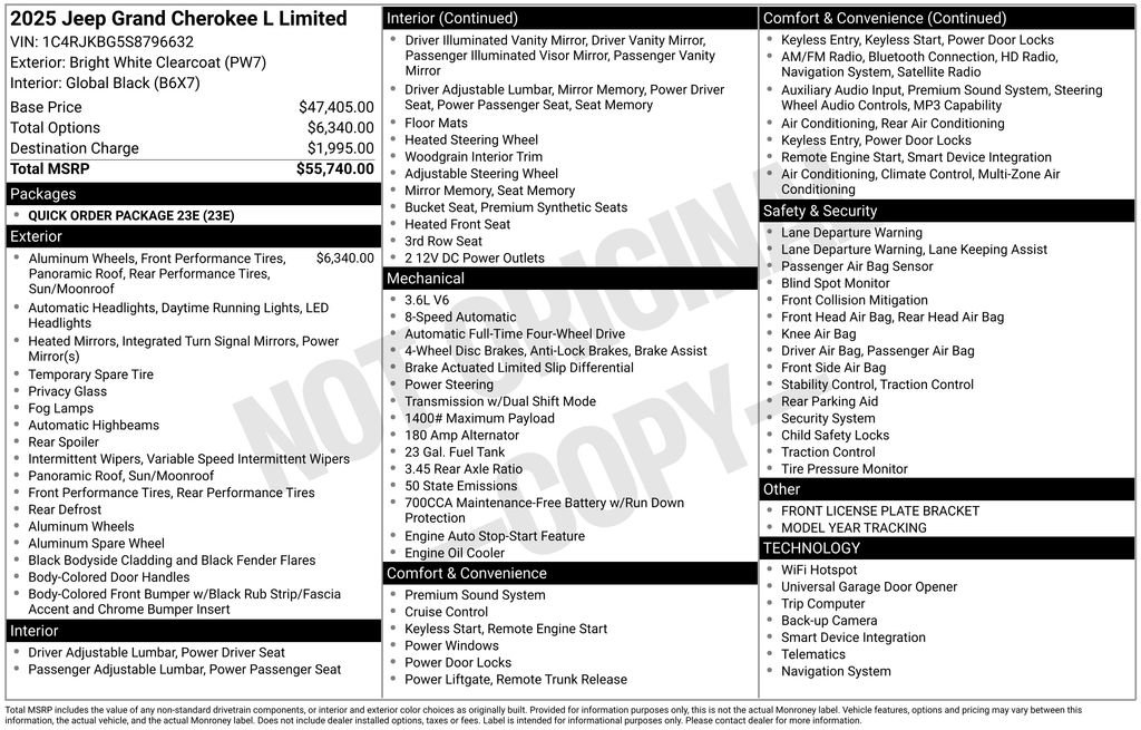 New 2025 Jeep Grand Cherokee L Limited AWD/4WD image 6