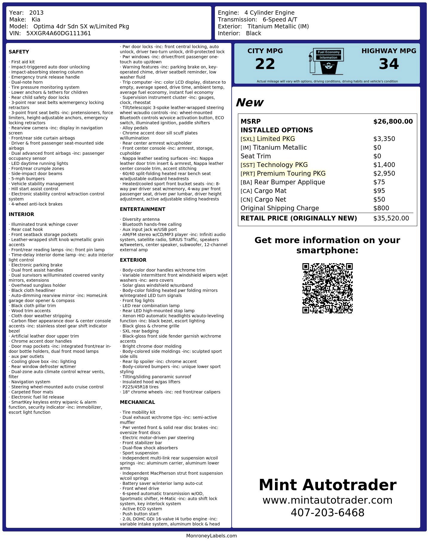 Used 2013 Kia Optima SX w/ Limited Pkg FWD image 14