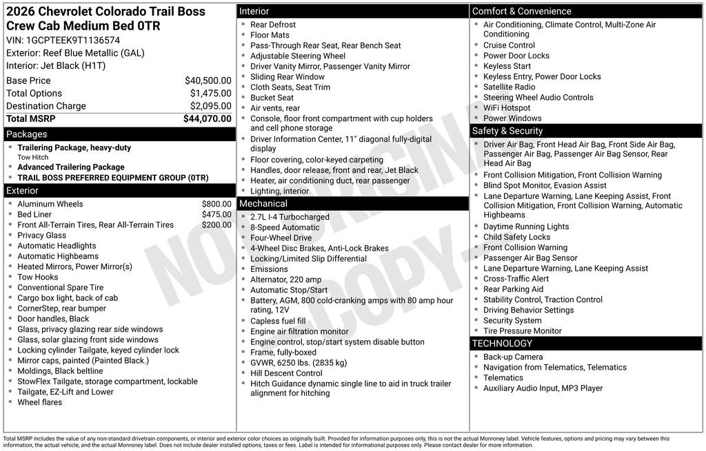 New 2026 Chevrolet Colorado Trail Boss AWD/4WD image 26