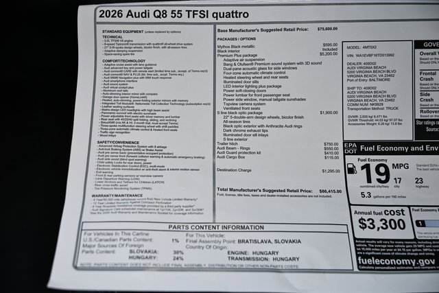 New 2026 Audi Q8 Premium Plus image 44