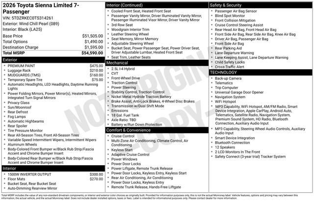 Certified 2026 Toyota Sienna Limited FWD image 36