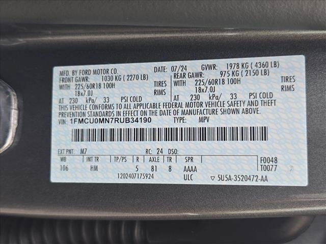 Used 2024 Ford Escape ST-Line w/ Tech Pack #1 FWD image 25