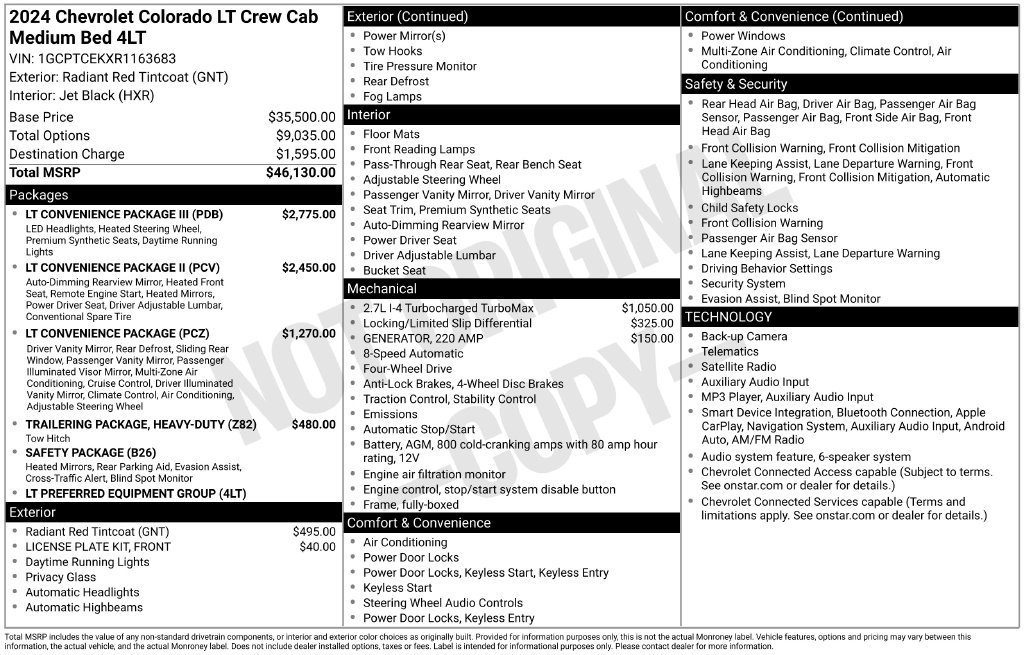 Used 2024 Chevrolet Colorado LT w/ LT Convenience Package III AWD/4WD image 19