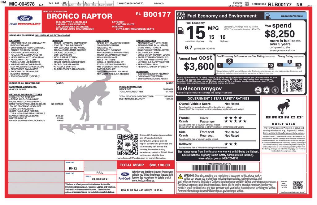 Certified 2024 Ford Bronco Raptor AWD/4WD image 38