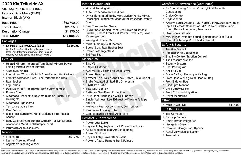 Used 2020 Kia Telluride SX w/ SX Prestige Package image 3