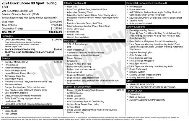 Used 2024 Buick Encore GX Sport Touring w/ Comfort Package FWD image 6