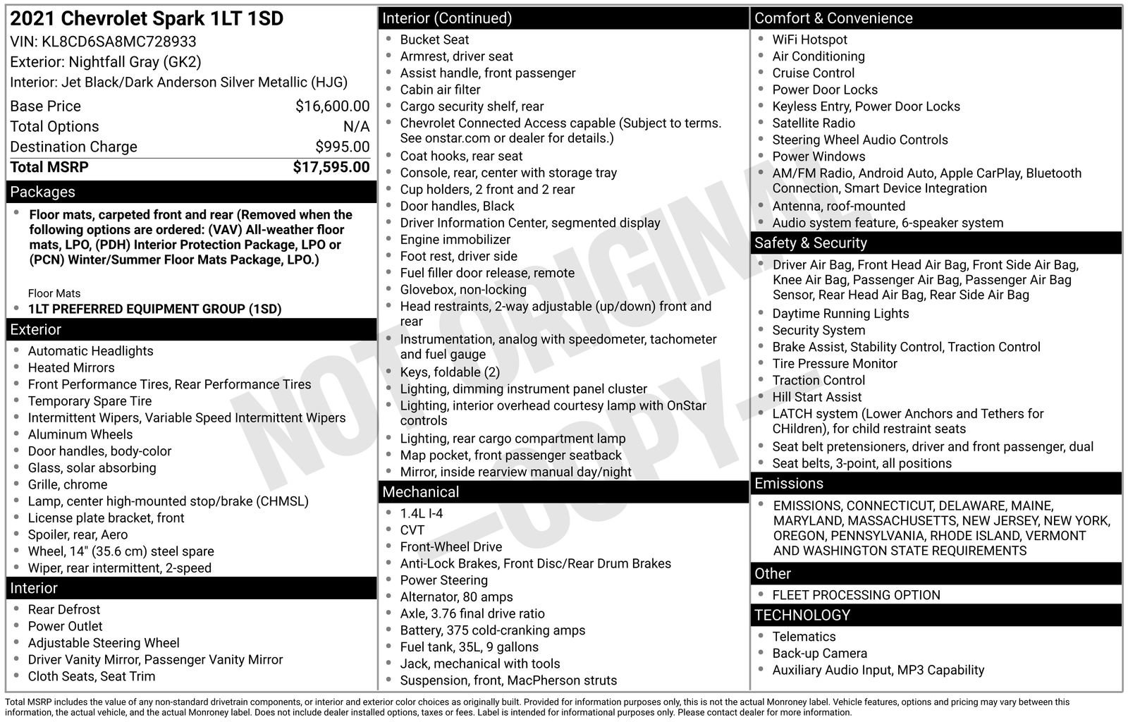 Used 2021 Chevrolet Spark LT image 27